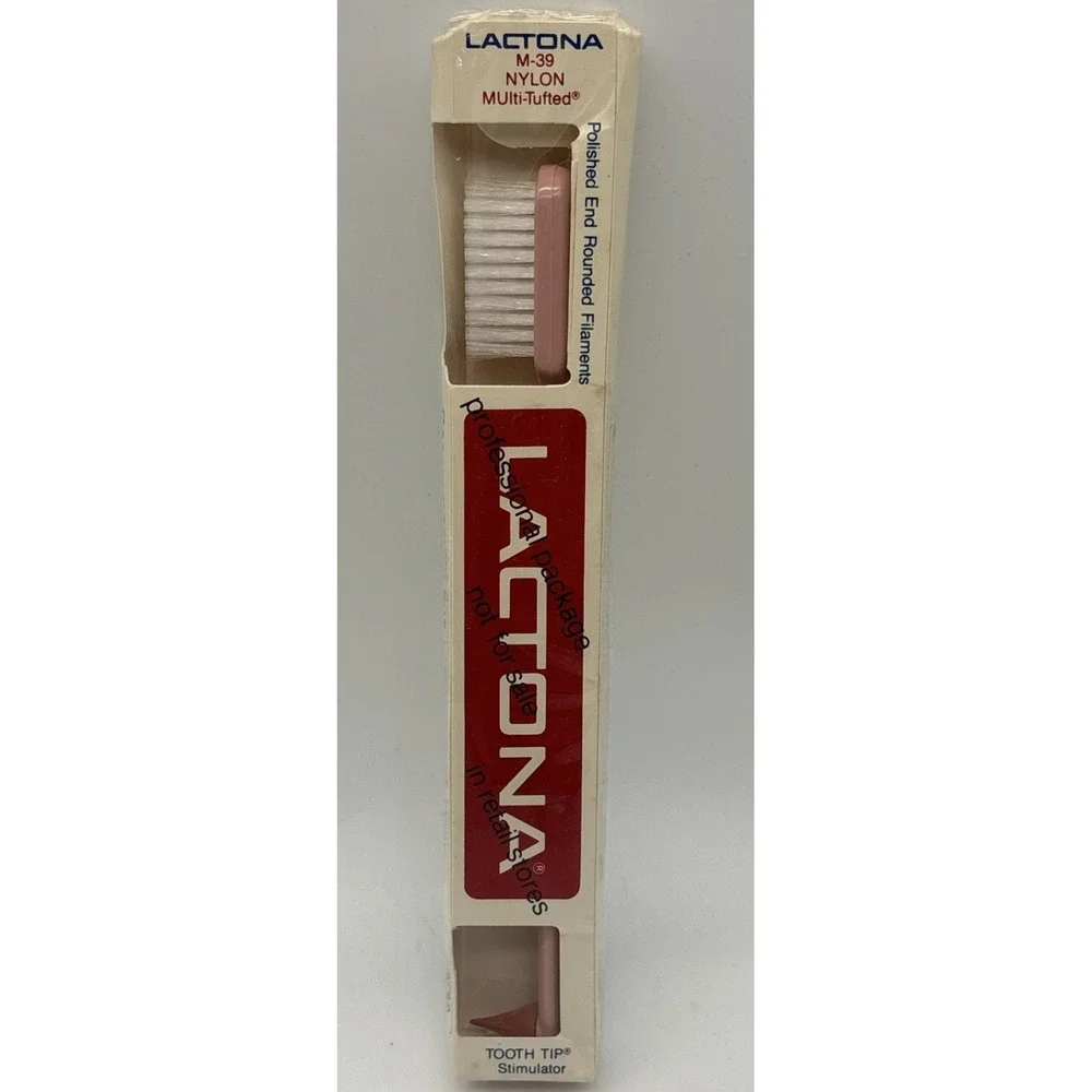 Lactona M~39 Natural Multi Tufted Toothbrush Stimulator NOS Pink